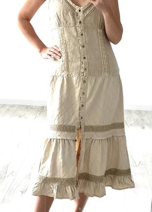 Платье сарафан лен льняное marella винтаж1 фото