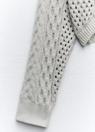 Укороченный шенилевый свитер zara8 фото