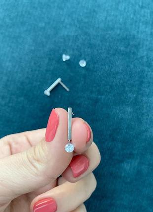 Срібні висячі сережки з каменем жіночі срібло4 фото