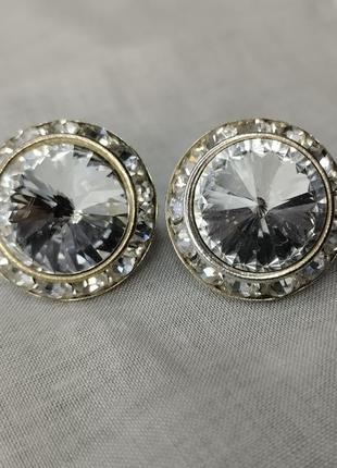 Zita chic сережки елементи swarovski стрази вінтаж англія ріволі австрія