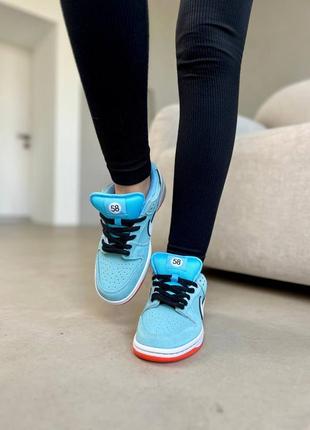 Жіночі кросівки nike sb dunk low gulf blue синього кольору6 фото