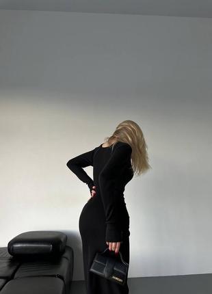 Ділова сукня максі по фігурі демі з рукавами-мітенками базова6 фото
