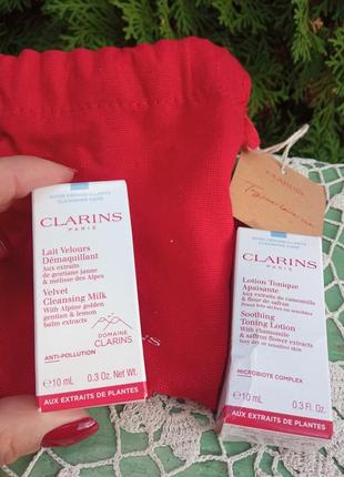 Продам мини наборчик clarins,тоник и молочко