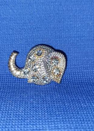 Слон голова слона брошка украшение