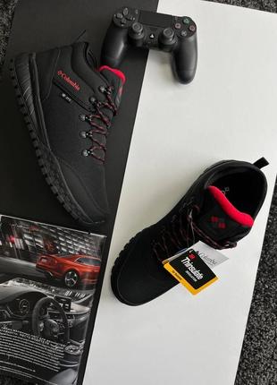 Шикарні чоловічі кросівки " columbia firebanks mid trinsulate black red termo -21' winter "2 фото
