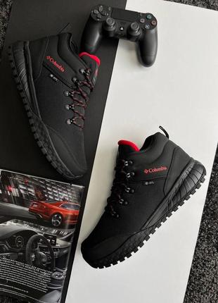 Шикарні чоловічі кросівки " columbia firebanks mid trinsulate black red termo -21' winter "3 фото