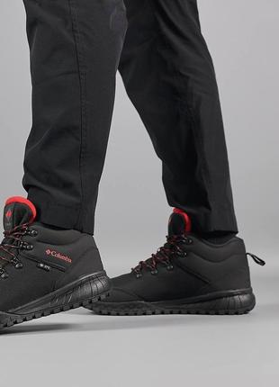 Шикарні чоловічі кросівки " columbia firebanks mid trinsulate black red termo -21' winter "6 фото