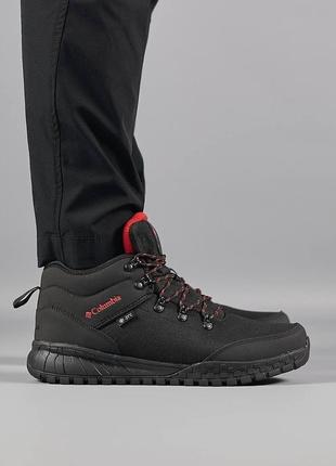 Шикарні чоловічі кросівки " columbia firebanks mid trinsulate black red termo -21' winter "8 фото