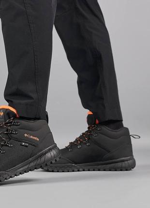 Шикарные мужские кроссовки " columbia firebanks mid trinsulate black  orange termo -21’ winter "6 фото