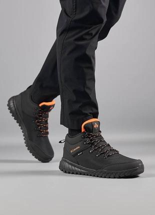 Шикарные мужские кроссовки " columbia firebanks mid trinsulate black  orange termo -21’ winter "7 фото