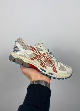 Мужские кроссовки бежевые asics gel-kahana 8 marathon running beige red blue