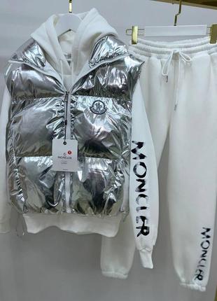 Тройка moncler костюм теплый на флисе s,m,l2 фото