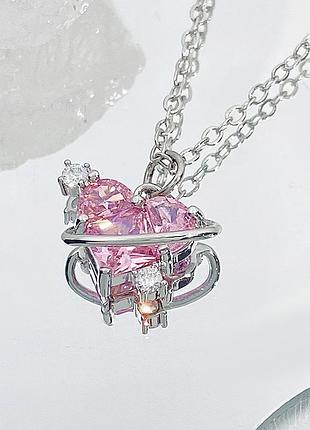 Подвеска сердце хрустальное