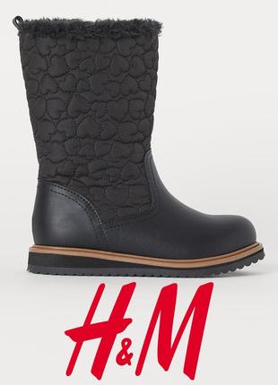 Чобітки єврозима для дівчат 24-28 розмір від h&m (швеція