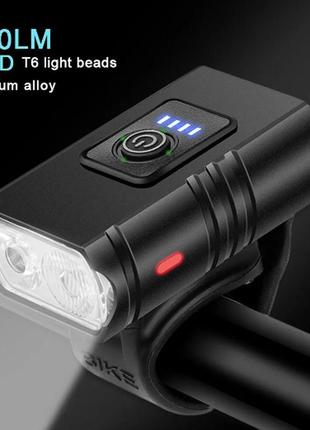 Велосипедний ліхтар, 6 режимів, 1000 lumen, usb2 фото