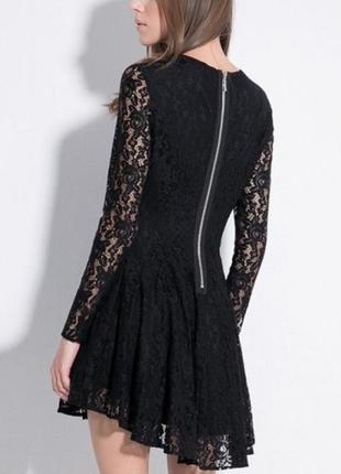 Платье, черное, кружево, на молнии, ассиметричное1 фото