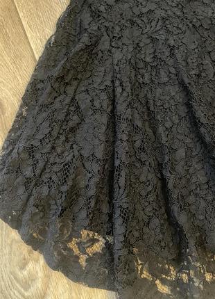 Платье, черное, кружево, на молнии, ассиметричное6 фото