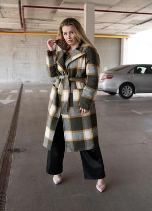 Гусиная лапка 42-64р женское пальто утепленное на подкладке и синтепоне8 фото