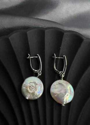 Сережки з натуральних барокових перлин2 фото