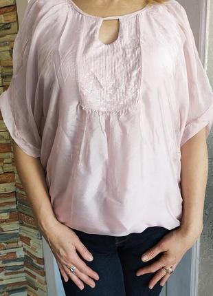 Блуза шелк италия, нежная шелковая итальянская блузка, нарядная5 фото