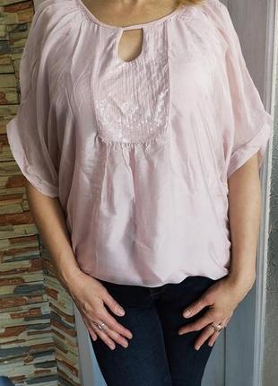 Блуза шелк италия, нежная шелковая итальянская блузка, нарядная3 фото
