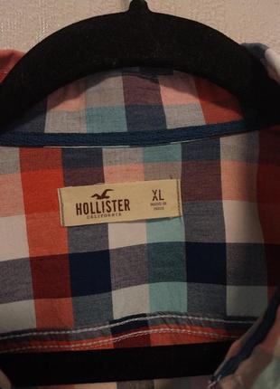 Чоловіча рубашка в клітинку сорочка великого розміру hollister xl4 фото