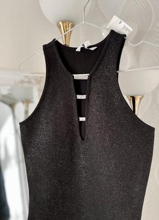 Черное мини платье на вечер с мерцанием в размере xs от бренда csa2 фото