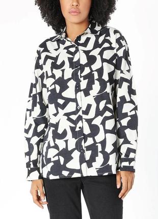 Котонова рубашка сорочка базова оверсайз colin’s mango h&m