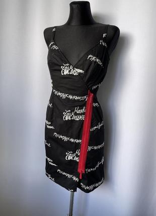 Moschino черное платье винтаж y2k мини на запах cheap and chic5 фото
