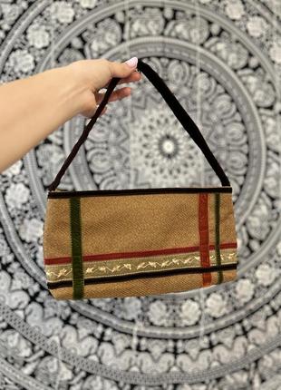 Moschino винтаж твидовая сумка/сумочка с бархатом и вышивкой