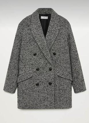 Двубортное пальто драповое куртка пиджак полу пальто zara
