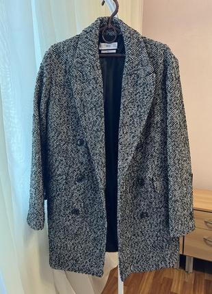 Двубортное пальто драповое куртка пиджак полу пальто zara7 фото