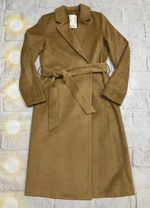 Пальто оригинал h&m tie belt coat 08725377 фото