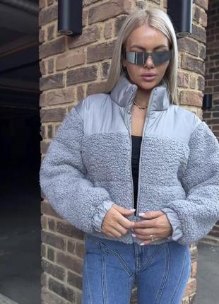 Зимняя куртка из эко меха в стиле h &amp; m