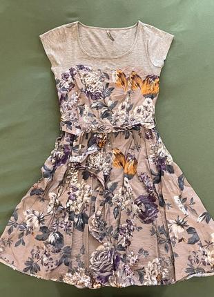 Сукня сарафан з квітковим принтом