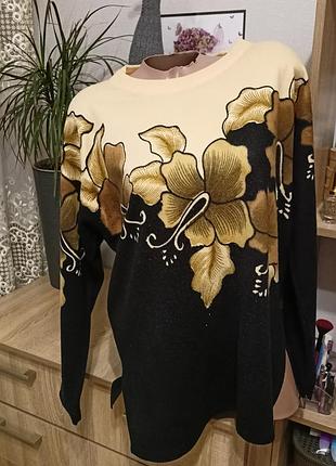 Деми кофта джемпер в цветы на женщину