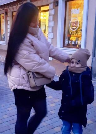 Куртка зимова для хлопчика чорна подовжена