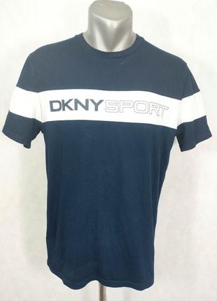 Мужская футболка dkny синий белый лого2 фото