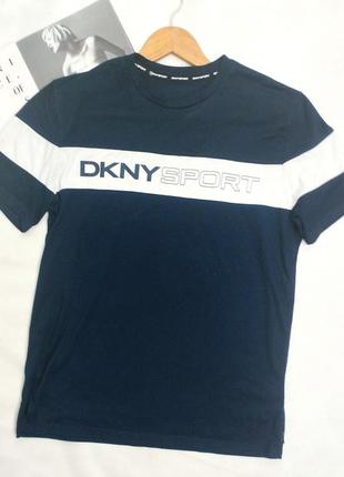 Мужская футболка dkny синий белый лого5 фото