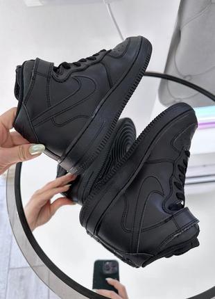 Качественные кожаные высокие кроссовки nike air force3 фото