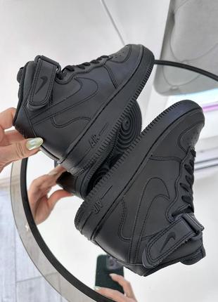 Качественные кожаные высокие кроссовки nike air force4 фото