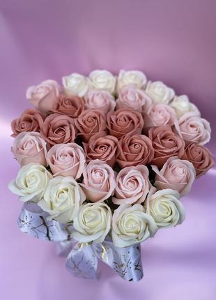 Нежный букет из мыльных роз/букет из мыла/ букет цветов на подарок