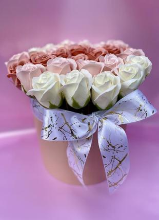 Нежный букет из мыльных роз/букет из мыла/ букет цветов на подарок