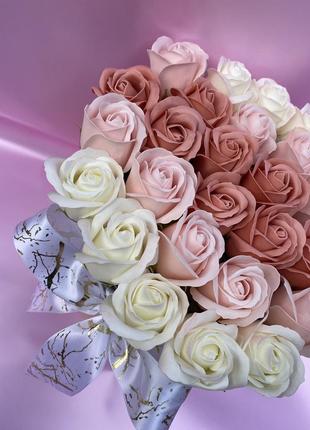 Нежный букет из мыльных роз/букет из мыла/ букет цветов на подарок