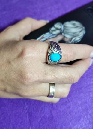 Перстень, обручка, кільце, каблучка з блакитним каменем