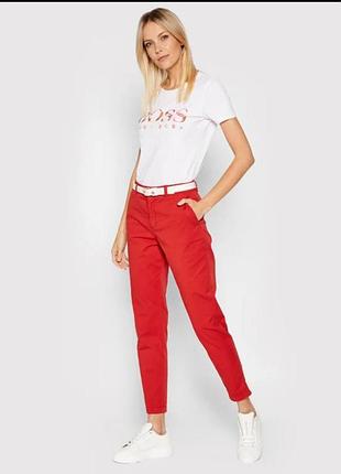 Р. 44-46/s-m джинсы бриджи женские стрейчевые красные reserved