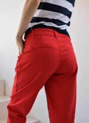 Р. 44-46/s-m джинсы бриджи женские стрейчевые красные reserved3 фото