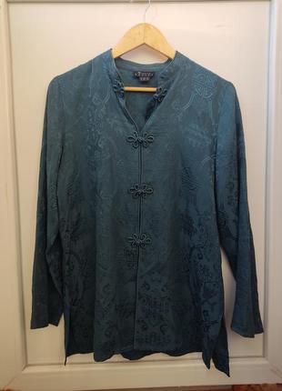 Шовкова сорочка в азійському стилі, monsoon, натуральний шовк
