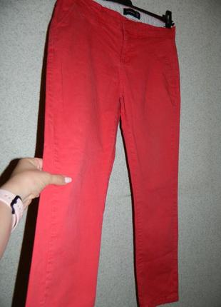 Р. 44-46/s-m джинсы бриджи женские стрейчевые красные reserved6 фото