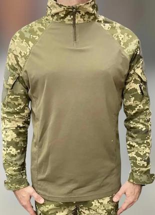 Армейская кофта убакс, украинский пиксель, размер m, со вставками под локти, wolftrap, тактическая рубашка ll1 фото